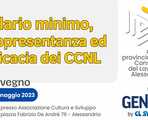 Venerdì un convegno dell’Ordine Consulenti del Lavoro su salario minimo e rappresentanza dei contratti collettivi