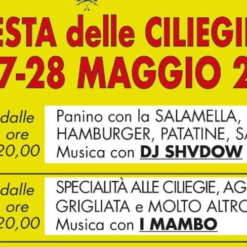 Dal 26 al 28 maggio a Rivarone torna la Festa delle Ciliegie