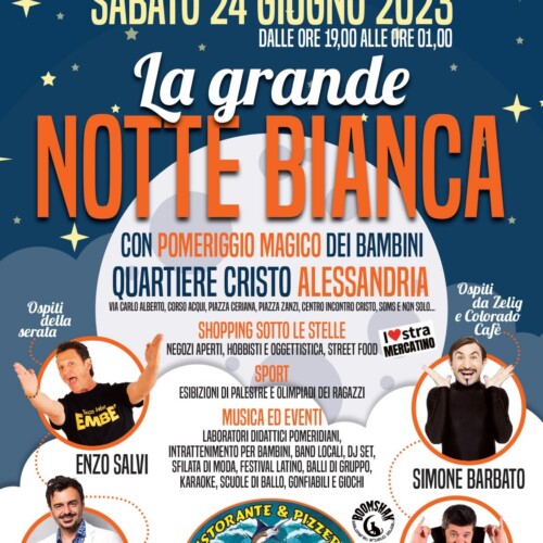 Il 24 giugno la Notte Bianca al Cristo ad Alessandria
