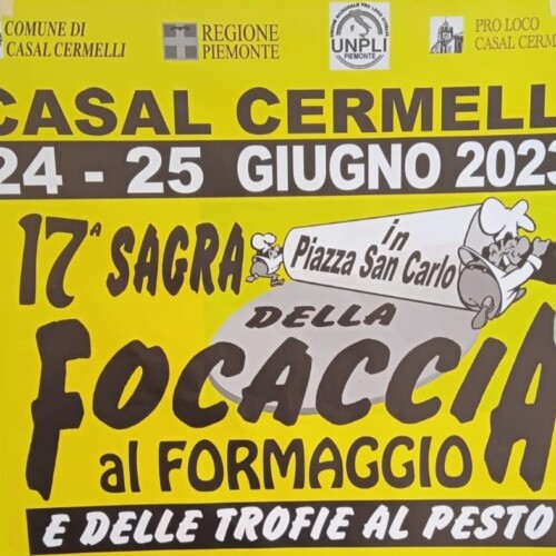 Il 24 e 25 giugno la Sagra della Focaccia al Formaggio e delle Trofie al pesto a Casal Cermelli