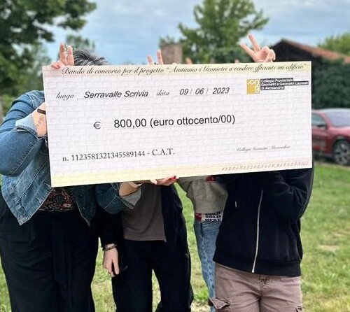 Gli alunni della scuola media Cavour di Alessandria vincono il concorso promosso dal Collegio Geometri