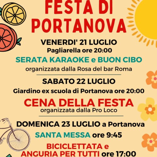 Buon cibo e musica alla Festa di Portanova dal 21 al 23 luglio