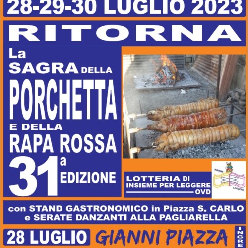 Dal 28 al 30 luglio la Sagra della Porchetta e della Rapa rossa a Casal Cermelli