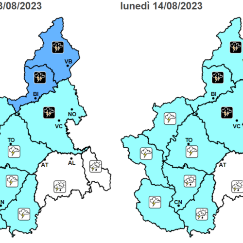 Allerta gialla per temporali nel Casalese, Valenzano e Basso Monferrato