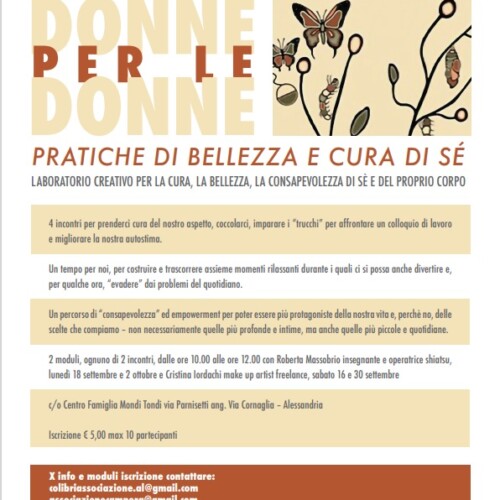 Pratiche di bellezza e cura di sé. A settembre un laboratorio creativo dell’associazione Colibrì