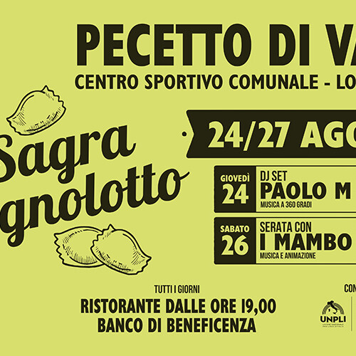 Dal 24 al 27 agosto a Pecetto di Valenza buon cibo e musica per la Sagra dell’agnolotto