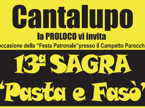 Dal 1°al 3 settembre a Cantalupo la Sagra della “Pasta e Fasò”