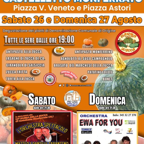 Il 26 e 27 agosto torna la Sagra della Zucca a Castelletto Monferrato