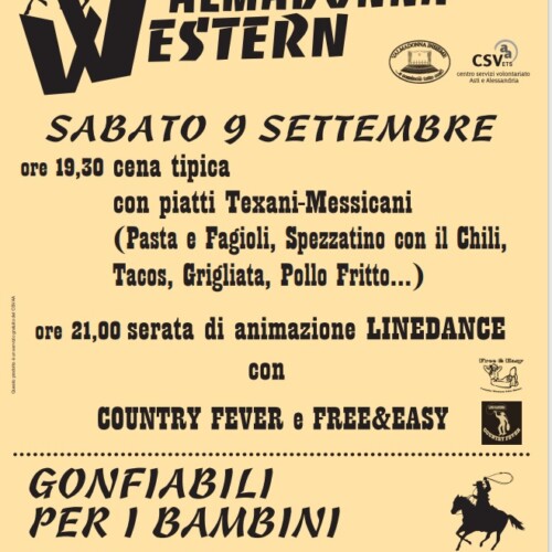 Sabato 9 settembre “Valmadonna Western”