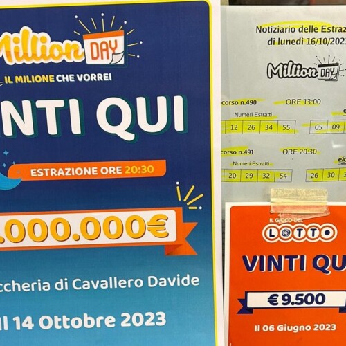 Con 5 numeri vince un milione alla tabaccheria in piazzetta della Lega