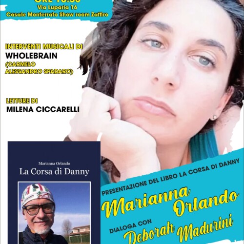 Il 27 ottobre salotto letterario da “Aperture sull’Arte” a Casale. Marianna Orlando presenta “La Corsa di Danny”