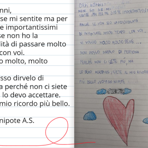 I toccanti messaggi degli studenti della Bovio ai nonni