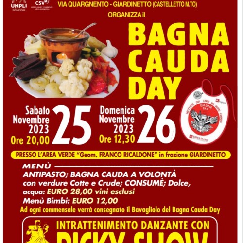 Sabato 25 e domenica 26 novembre a Giardinetto c’è il Bagna Cauda Day