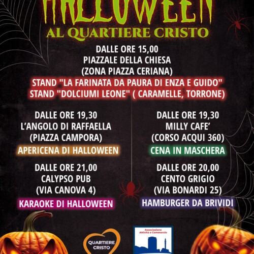 Halloween al quartiere Cristo di Alessandria: animazione e dolci per i più piccoli e non solo