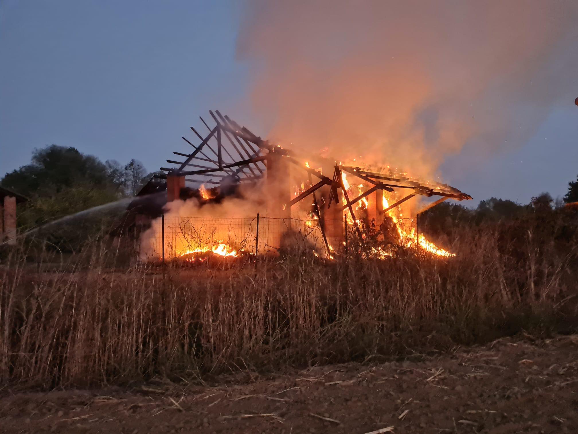 Incendio di un cascinale a San Michele ad Alessandria