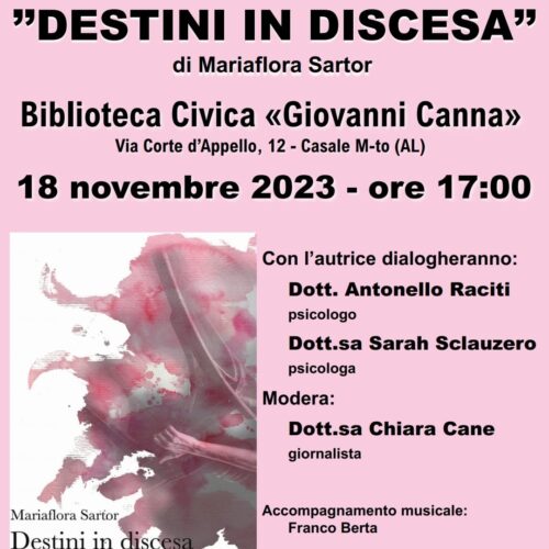 “Destini in discesa”. Sabato a Casale la presentazione del libro sul dramma dei bambini che assistono alla violenza