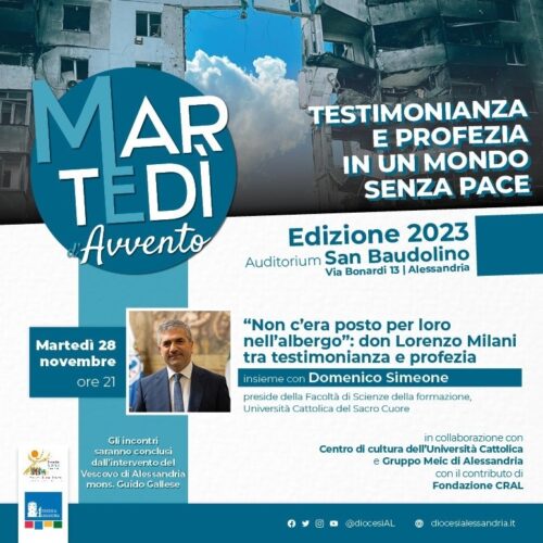 Martedì di Avvento: il 28 novembre incontro su Don Milani col prof. Domenico Simeone