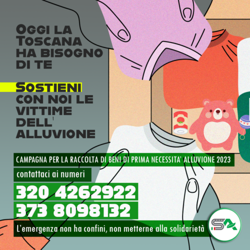 La ditta “Sicurezza e Ambiente” raccoglie beni e giochi da portare in Toscana