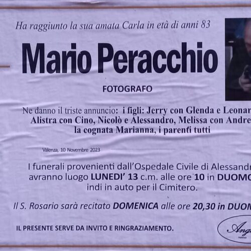 Valenza dice addio al fotografo Mario Peracchio