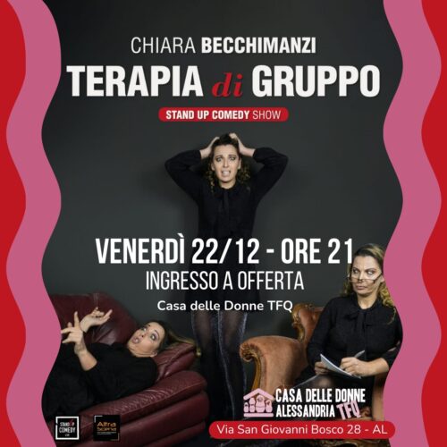 Casa delle Donne di Alessandria: il 22 dicembre Chiara Becchimanzi, il 23 dicembre Vera Aloe e Maraya Queen