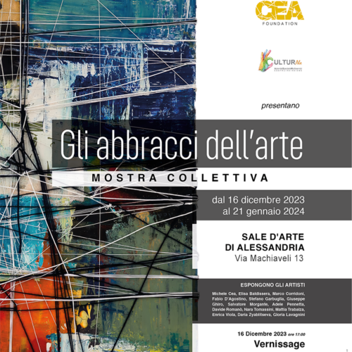 Ad Alessandria la mostra “Gli abbracci dell’arte” con le opere di Michele Cea e dei vincitori del premio in memoria dell’artista
