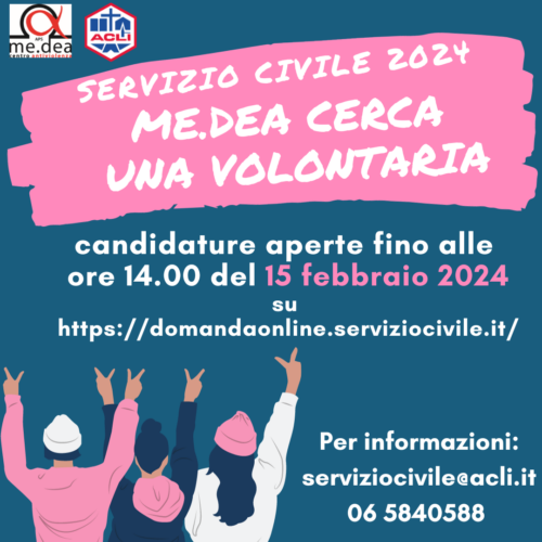 Servizio Civile: aperto il bando per un posto al Centro Antiviolenza me.dea