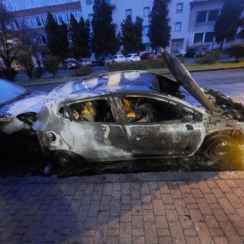 Due auto distrutte dalle fiamme in Spalto Borgoglio