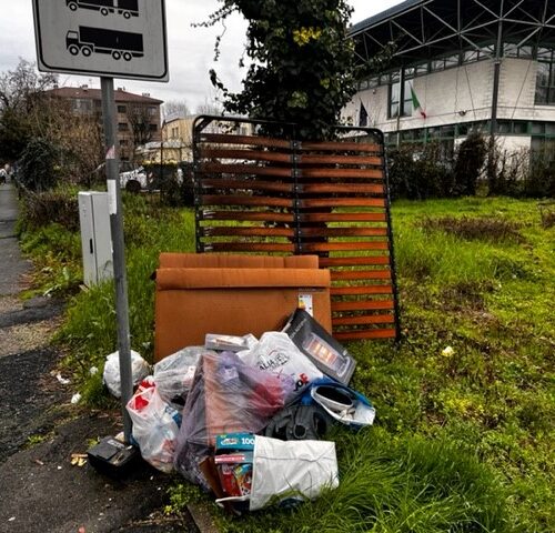 Una discarica davanti alla scuola di Novi. Identificato l’incivile