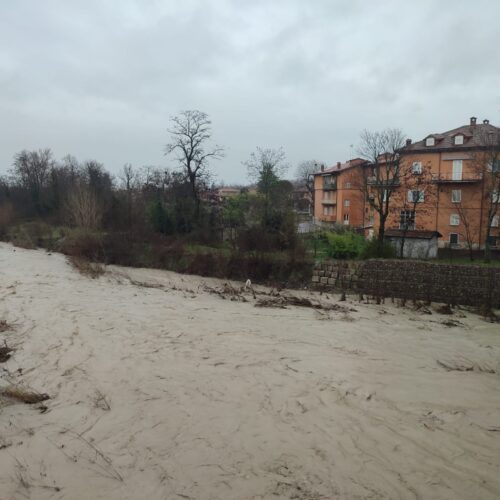 Rivanazzano Terme: il torrente Staffora in piena
