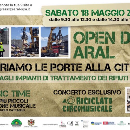 Aral apre le porte del centro raccolta di Castelceriolo. Oggi visite guidate, musica e attività per tutta la famiglia