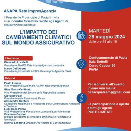 L’impatto dei cambiamenti climatici sul mondo assicurativo: stasera a Pavia il convegno a Pavia con Cantoni e gli esperti