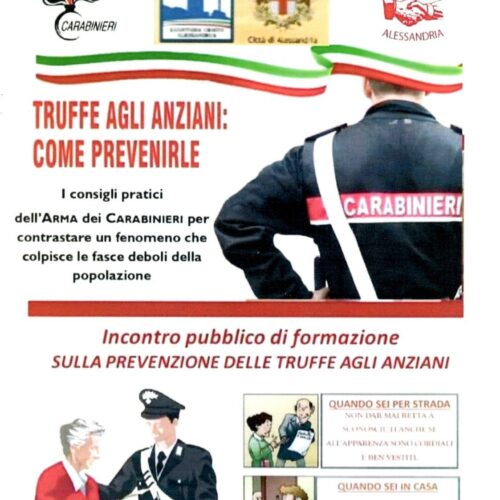 Al quartiere Cristo di Alessandria incontro pubblico con i Carabinieri contro le truffe agli anziani