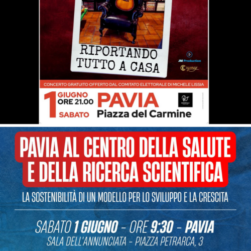 Gli incontri politici di oggi a Pavia sabato 1° giugno 2024