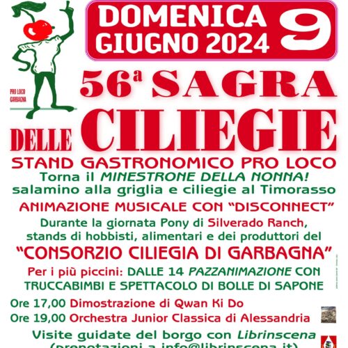 Domenica 9 giugno a Garbagna c’è la Sagra delle Ciliegie