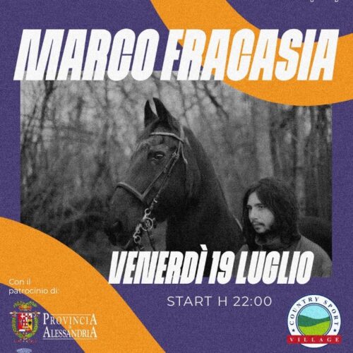 Venerdì 19 luglio Marco Fracasia live al Country Sport Village di Mirabello Monferrato