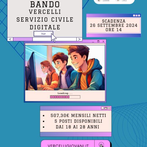 Servizio Civile Digitale: aperte candidature per un posto all’Urp di Casale