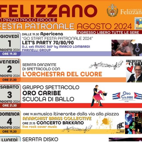 Sei giorni di buon cibo e divertimento alla Festa Patronale di Felizzano