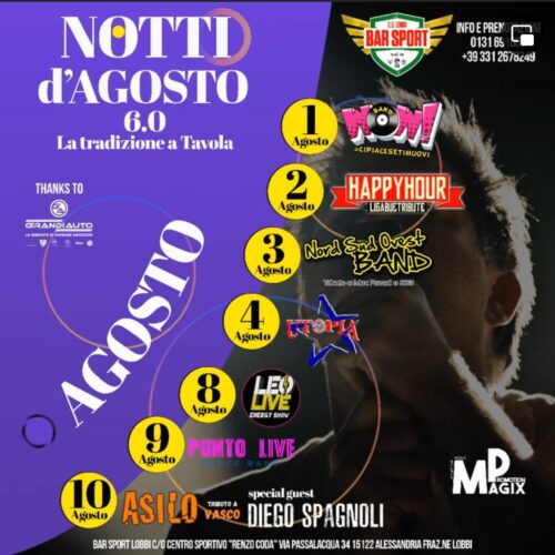 Dal 1° al 10 agosto musica live e ottimo cibo al Bar Sport di Lobbi