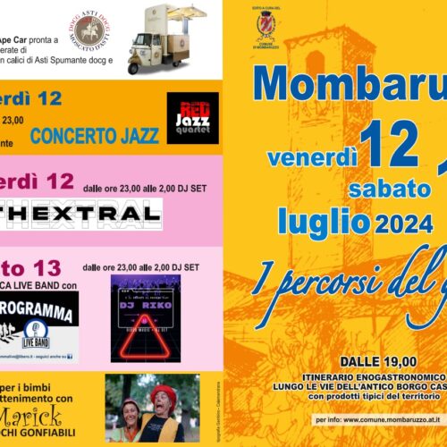 Il 12 e 13 luglio le vie dell’antico borgo di Mombaruzzo diventano “I percorsi del gusto”