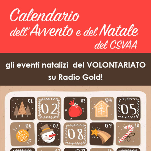 Il Csvaa presenta il Calendario dell’Avvento e del Natale