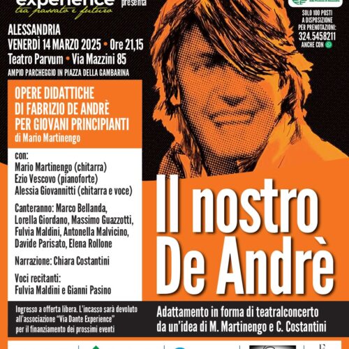 Il Nostro De André: venerdì 14 marzo al teatro Parvum
