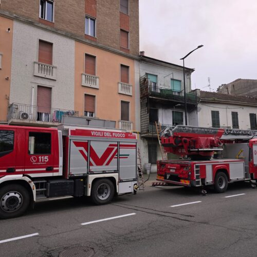 Incendio in edificio in via Giordano Bruno ad Alessandria
