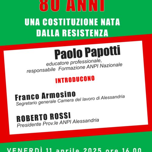 80 anni della Costituzione, “nata dalla Resistenza”