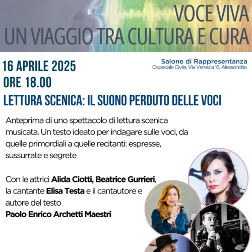 Giornata Mondiale della Voce: mercoledì “cura, musica e narrazione” all’Ospedale di Alessandria
