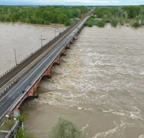 La situazione del ponte sul Po: il video sul livello del corso d’acqua realizzato con un drone