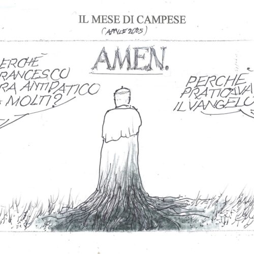 Le vignette di aprile firmate dall’artista valenzano Ezio Campese