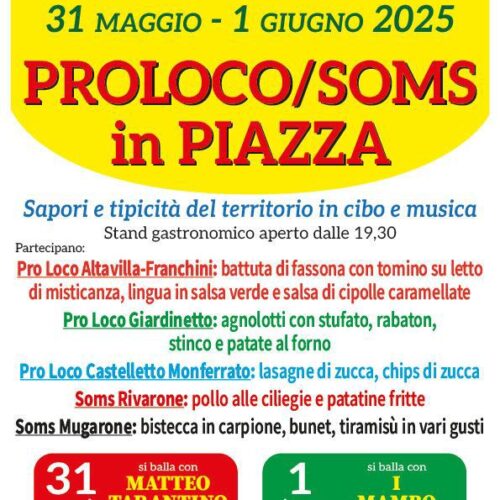 Pro Loco e SOMS in piazza: il 31 maggio e 1° giugno Rivarone celebra sapori e tradizioni 