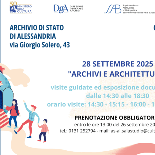 Giornate Europee del Patrimonio: visite guidate nei depositi dell’Archivio di Stato di Alessandria