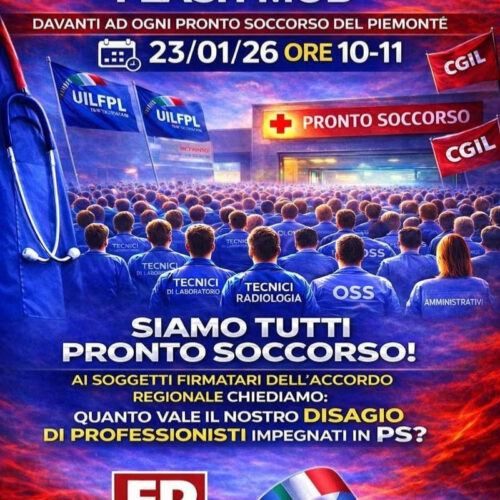 “Siamo tutti Pronto Soccorso”. Flash mob ad Alessandria per “indennità e diritti uguali per tutti”