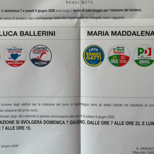 Ballottaggio a Valenza : alle 23 ha votato il 35.42%